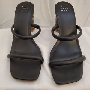 a new day-  SIZE 7 Black Two Strap Heel